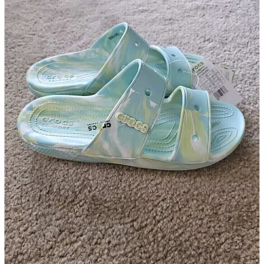 Crocs Men's Classic Slide Sandal Size 11 Marbled Tie Dye
